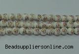 CPB571 15.5 inches 6mm round Painted porcelain beads