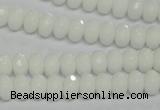 CPB58 15.5 inches 5*8mm faceted rondelle white porcelain beads