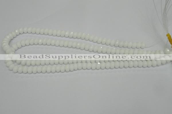 CPB58 15.5 inches 5*8mm faceted rondelle white porcelain beads