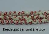 CPB611 15.5 inches 6mm round Painted porcelain beads