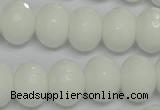 CPB62 15.5 inches 12*16mm faceted rondelle white porcelain beads