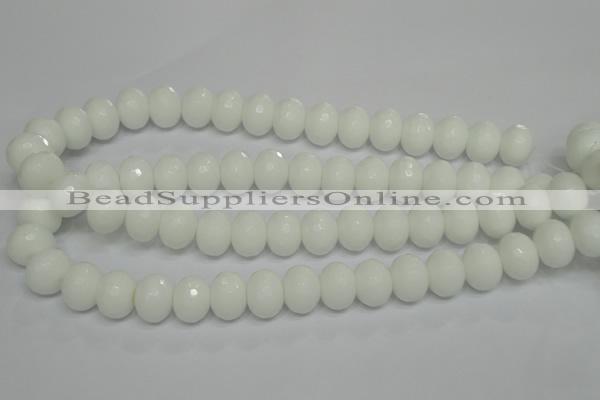 CPB62 15.5 inches 12*16mm faceted rondelle white porcelain beads