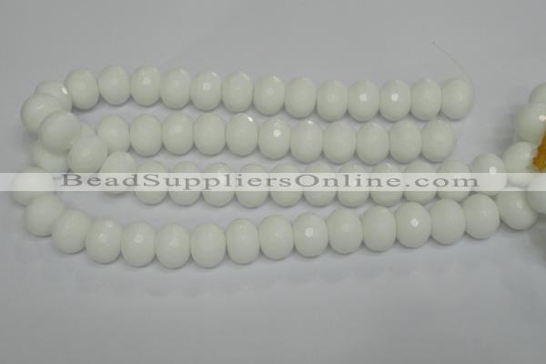 CPB63 15.5 inches 13*18mm faceted rondelle white porcelain beads