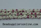 CPB631 15.5 inches 6mm round Painted porcelain beads