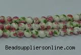 CPB651 15.5 inches 6mm round Painted porcelain beads