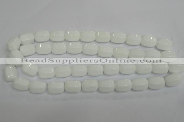 CPB67 15.5 inches 13*18mm drum white porcelain beads wholesale