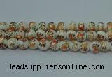 CPB671 15.5 inches 6mm round Painted porcelain beads