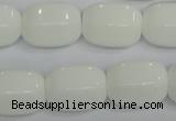 CPB68 15.5 inches 15*20mm drum white porcelain beads wholesale