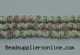 CPB681 15.5 inches 6mm round Painted porcelain beads