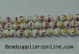 CPB691 15.5 inches 6mm round Painted porcelain beads