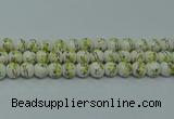 CPB721 15.5 inches 6mm round Painted porcelain beads