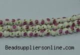 CPB741 15.5 inches 6mm round Painted porcelain beads