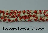 CPB761 15.5 inches 6mm round Painted porcelain beads