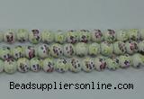 CPB771 15.5 inches 6mm round Painted porcelain beads