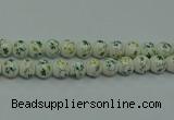 CPB781 15.5 inches 6mm round Painted porcelain beads