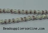 CPB791 15.5 inches 6mm round Painted porcelain beads