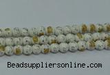 CPB801 15.5 inches 6mm round Painted porcelain beads