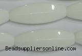 CPB82 15.5 inches 15*40mm rice white porcelain beads wholesale