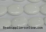 CPB88 15.5 inches 15*20mm oval white porcelain beads wholesale