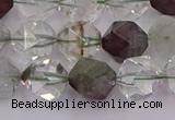 CPC18 15.5 inches 12mm faceted nuggets green phantom quartz beads