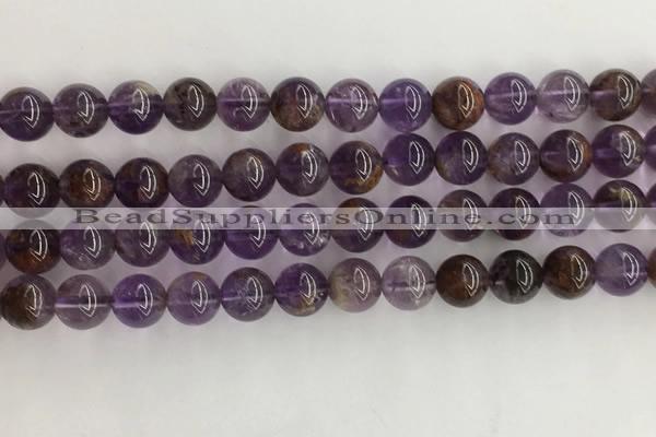 CPC661 15.5 inches 8mm round purple phantom quartz beads