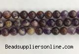 CPC663 15.5 inches 12mm round purple phantom quartz beads