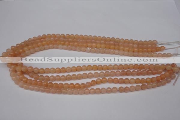 CPE02 15.5 inches 6mm round peach stone beads wholesale