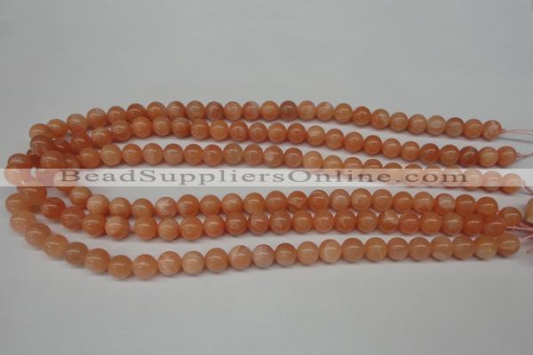 CPE03 15.5 inches 8mm round peach stone beads wholesale