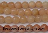 CPE12 15.5 inches 8mm faceted round peach stone beads wholesale