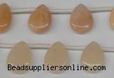 CPE22 Top-drilled 12*16mm flat teardrop peach stone beads wholesale