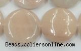 CPI10 15.5 inches 25mm flat round pink aventurine jade beads wholesale