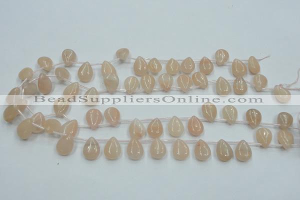 CPI14 15.5 inches 10*14mm top-drilled teardrop pink aventurine jade beads