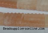 CPI155 15.5 inches 18*25mm carved rectangle pink aventurine jade beads