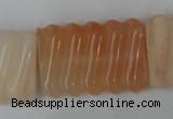 CPI156 15.5 inches 25*35mm carved rectangle pink aventurine jade beads