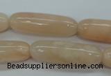 CPI38 15.5 inches 12*40mm rice pink aventurine jade beads