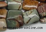 CPJ11 15.5 inches 15*20mm rectangle picasso jasper beads wholesale