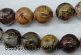 CPJ155 15.5 inches 12mm round picasso jasper gemstone beads