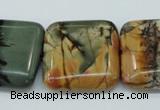 CPJ169 15.5 inches 22*30mm rectangle picasso jasper gemstone beads