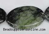 CPJ221 15.5 inches 25*40mm oval green picasso jasper beads