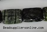 CPJ233 15.5 inches 18*25mm rectangle green picasso jasper beads