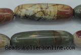 CPJ26 15.5 inches 13*40mm cylinder picasso jasper beads wholesale