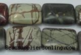 CPJ31 15.5 inches 18*25mm rectangle picasso jasper beads wholesale