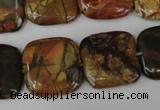 CPJ362 15.5 inches 20*20mm square picasso jasper gemstone beads