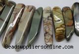 CPJ40 15.5 inches multi size wand picasso jasper beads wholesale