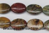 CPJ403 15 inches 13*18mm oval picasso jasper gemstone beads