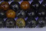 CPJ473 15.5 inches 10mm round black picasso jasper beads wholesale