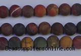 CPJ501 15.5 inches 6mm round matte picasso jasper beads wholesale