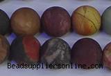 CPJ505 15.5 inches 14mm round matte picasso jasper beads wholesale