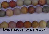 CPJ510 15.5 inches 4mm round matte polychrome jasper beads wholeasle