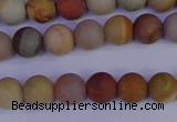 CPJ511 15.5 inches 6mm round matte polychrome jasper beads wholeasle